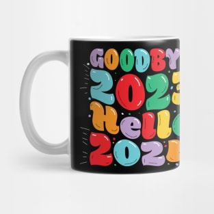 Goodbye 2023 Hello 2024 New Years Logo design Mug